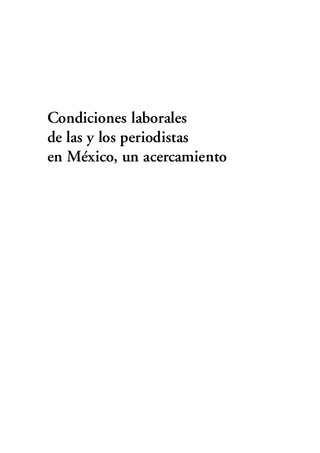 Condiciones laborales de las y los periodistas en México, un acercamiento