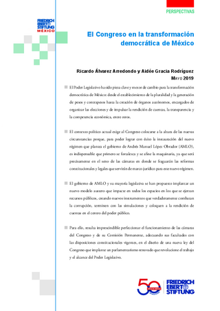 El Congreso en la transformación democrática de México
